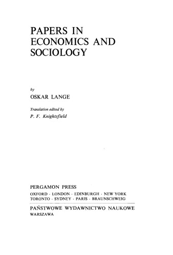 Papers in Economics and Sociology