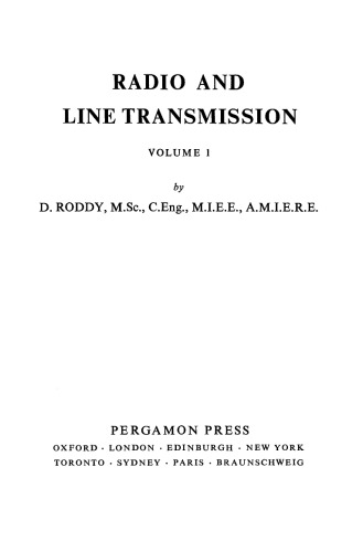 Radio and Line Transmission. Electrical Engineering Division, Volume 1