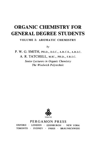 Aromatic Chemistry. Organic Chemistry for General Degree Students