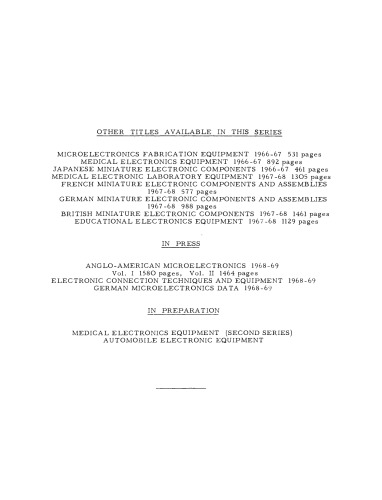 Fluidic Components and Equipment 1968–9