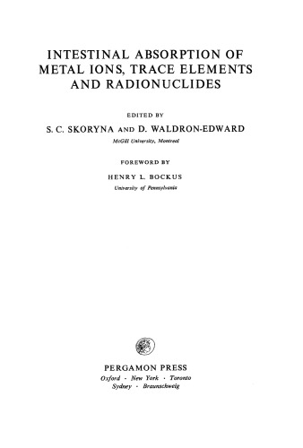 Intestinal Absorption of Metal Ions, Trace Elements and Radionuclides