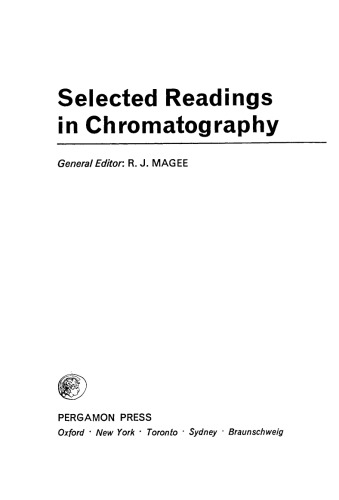 Selected Readings in Chromatography. The Commonwealth and International Library: Selected Readings in Analytical Chemistry