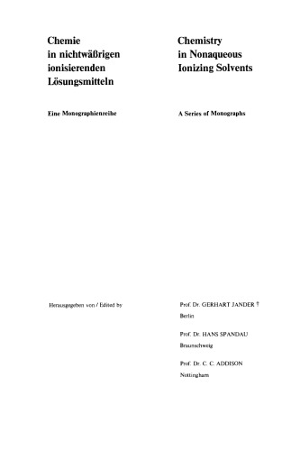 Chemistry in Anhydrous, Prototropic Solvents. Inorganic Chemistry in Liquid Hydrogen Cyanide and Liquid Hydrogen Fluoride