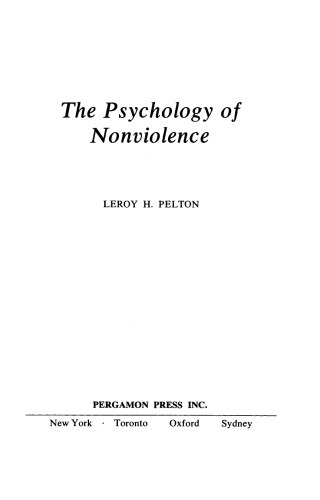 The Psychology of Nonviolence