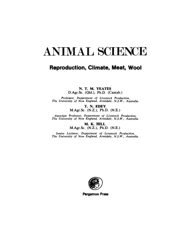 Animal Science. Reproduction, Climate, Meat, Wool