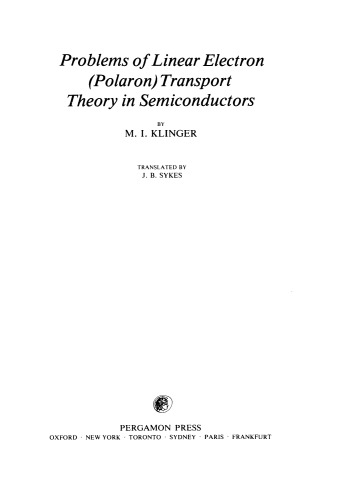 Problems of Linear Electron (Polaron) Transport Theory in Semiconductors