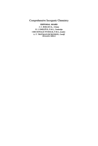 The Chemistry of Oxygen. Comprehensive Inorganic Chemistry