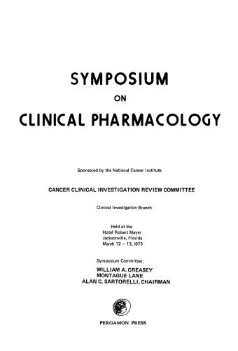 Symposium on Clinical Pharmacology. Biochemical Pharmacology