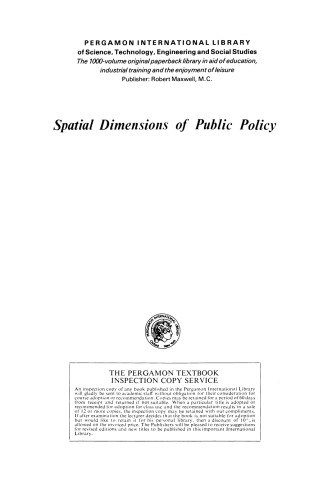 Spatial Dimensions of Public Policy