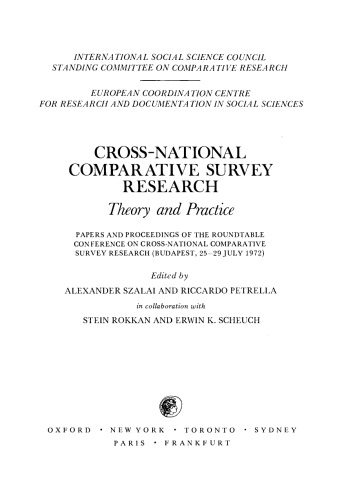 Cross-National Comparative Survey Research. Theory and Practice