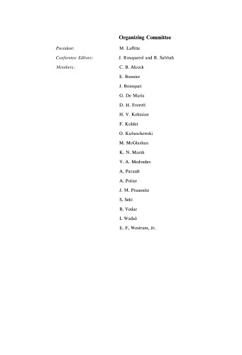 Chemical Thermodynamics. Plenary Lectures Presented at the Fourth International Conference on Chemical Thermodynamics Université des Sciences et Techniques de Languedoc, Montpellier, France 26–30 August 1975