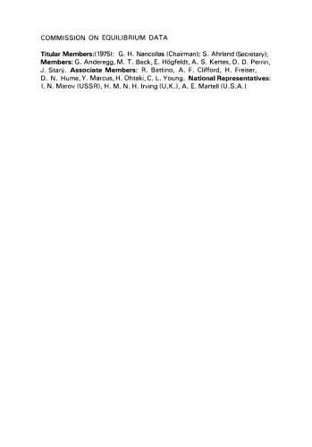 Critical Evaluation of Some Equilibrium Constants Involving Alkylammonium Extractants. Commission on Equilibrium Data