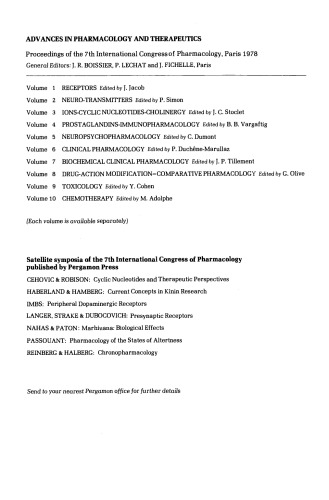 Neurotransmitters. Proceedings of the 7th International Congress of Pharmacology, Paris, 1978
