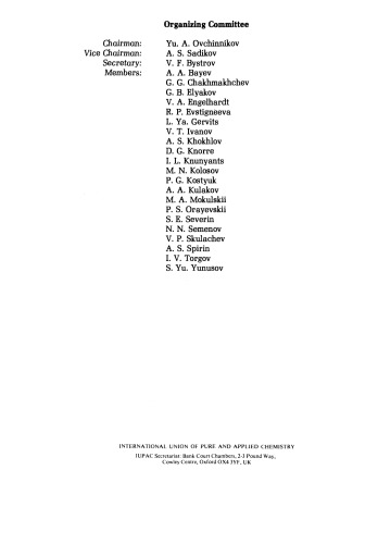 Frontiers of Bioorganic Chemistry and Molecular Biology. Proceedings of the International Symposium on Frontiers of Bioorganic Chemistry and Molecular Biology, Moscow and Tashkent, USSR, 25 September–2 October 1978