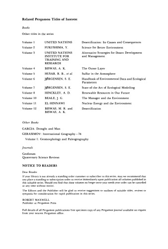 Erosion and Environment. Environmental Sciences and Applications