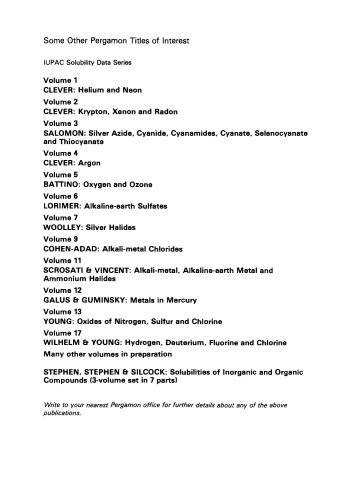 Gas Solubilities. Widespread Applications