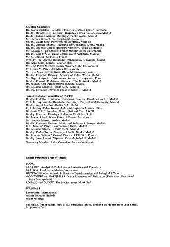 Mediterranean Coastal Pollution. Proceedings of a Conference Held in Palma, Mallorca, 24–27 September, 1979