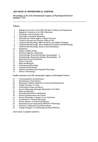 Recent Advances of Avian Endocrinology. Satellite Symposium of the 28th International Congress of Physiological Sciences, Szkésfehérvár, Hungary, 1980