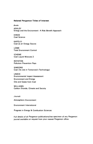 Environmental Impacts of Coal Mining & Utilization. A Complete Revision of Environmental Implications of Expanded Coal Utilization