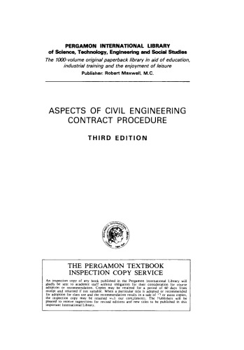 Aspects of Civil Engineering Contract Procedure