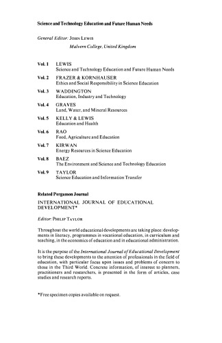 Science Education and Information Transfer. Science and Technology Education and Future Human Needs