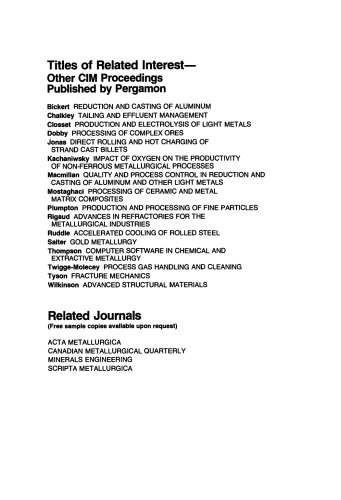 Primary and Secondary Lead Processing. Proceedings of the International Symposium on Primary and Secondary Lead Processing, Halifax, Nova Scotia, August 20–24, 1989