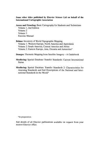 Elements of Spatial Data Quality