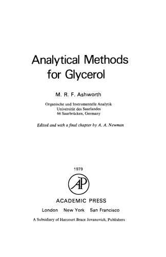 Analytical Methods for Glycerol