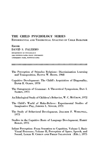 Infant Perception: from Sensation to Cognition. Perception of Space, Speech, and Sound