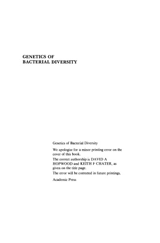 Genetics of Bacterial Diversity