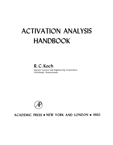 Activation Analysis Handbook