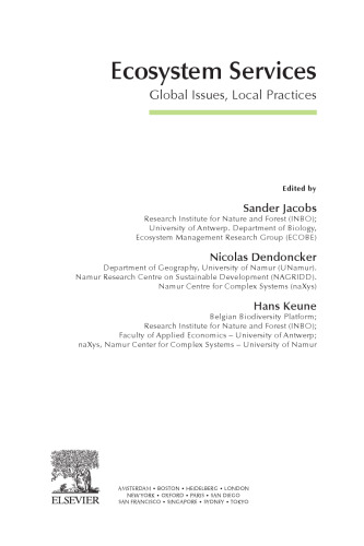 Ecosystem Services. Global Issues, Local Practices