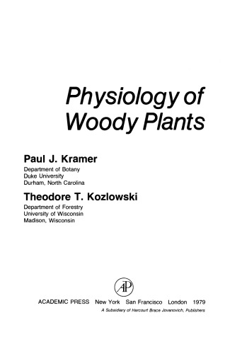 Physiology of Woody Plants