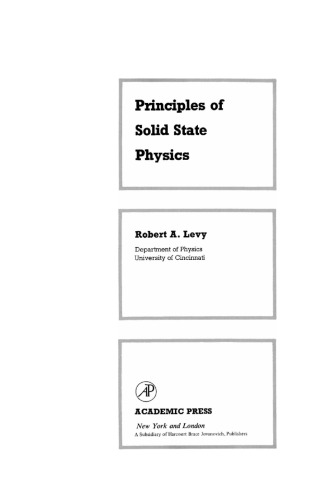 Principles of Solid State Physics