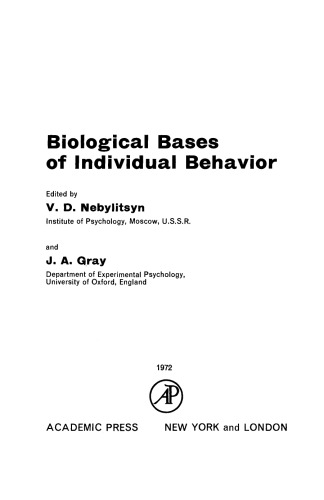 Biological Bases of Individual Behavior