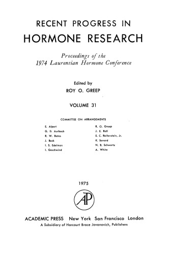 Proceedings of the 1974 Laurentian Hormone Conference