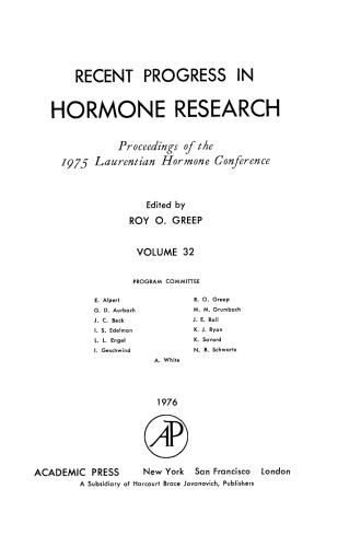 Proceedings of the 1975 Laurentian Hormone Conference