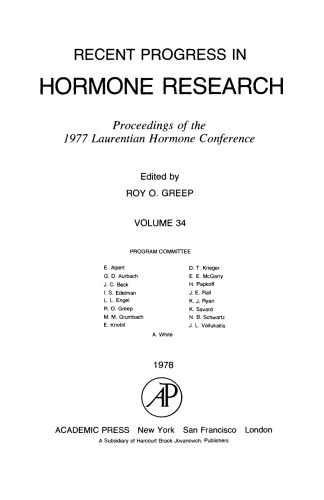 Proceedings of the 1977 Laurentian Hormone Conference