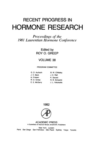 Proceedings of the 1981 Laurentian Hormone Conference