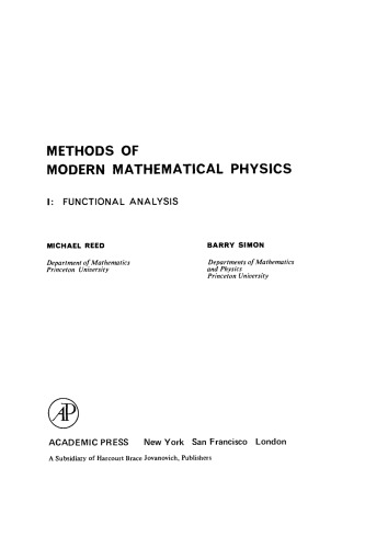 Methods of Modern Mathematical Physics. Functional Analysis