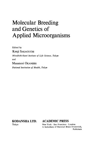 Molecular Breeding and Genetics of Applied Microorganisms