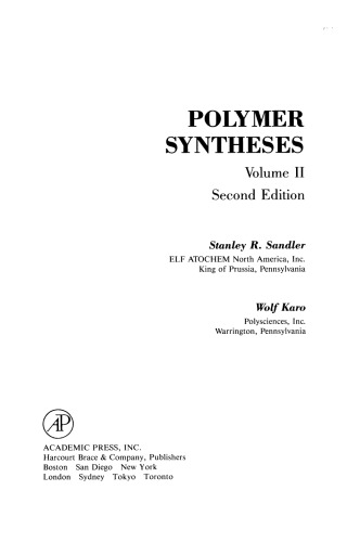 Polymer Syntheses