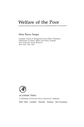 Welfare of the Poor