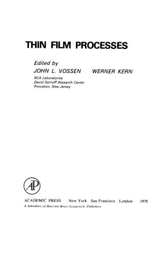 Thin Film Processes