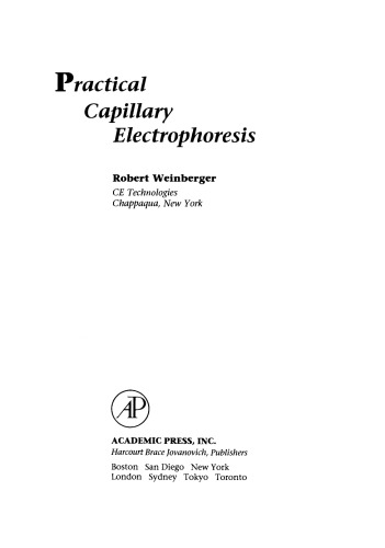 Practical Capillary Electrophoresis