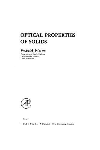 Optical Properties of Solids