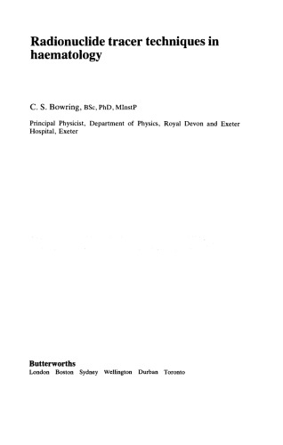 Radionuclide Tracer Techniques in Haematology