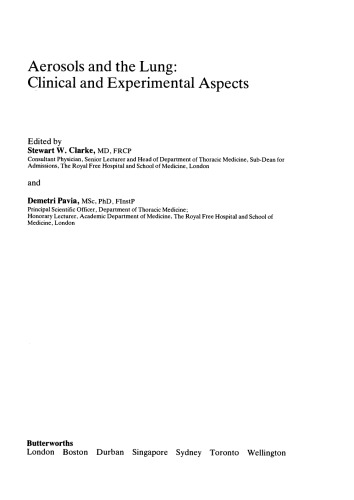 Aerosols and the Lung. Clinical and Experimental Aspects