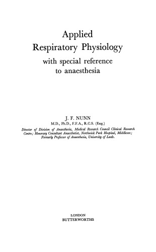 Applied Respiratory Physiology. With Special Reference to Anaesthesia