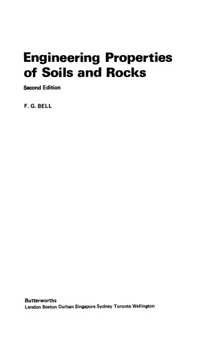 Engineering Properties of Soils and Rocks